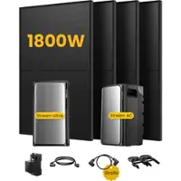 EcoFlow Stream Ultra, All-in-One Speicher für Balkonkraftwerke, mit 4 x 455 Bifaziale Solarmodule, by Powerness - Stream Ultra + Stream AC Pro | 3840Wh / 1 x Smart Meter / Selbstabholung