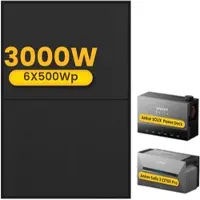 Anker Solarbank 3 E2700 Pro mit Power Dock Multisystem, mit 6 x 500 Bifaziale Solarmodule, by Powerness - ohne Smart Meter / Standardversand