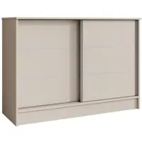 Beautysofa Kommode MIRELA 120 cm Kaschmir/Kaschmir Sideboard mit 2 Schiebetüren, Highboard mit dekorativen Zierleisten, Moderne Anrichte,Viel Stauraum