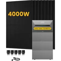 Anker SOLIX Solarbank 3 E2700 Pro, mit 8 x 500 Bifaziale Solarmodule, by Powerness - 10.8kWh / 5 x Smart Plug / Powerness Express (Lieferzeit: 5-14 Werktage)