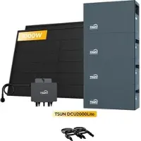 TSUN DCU2000Lite Solarspeicher für Balkonkraftwerke, mit 2 x 500W Bifaziale Solarmodule & 800W Mikro‐Wechselrichter, by Powerness - 8kWh / Standardversand