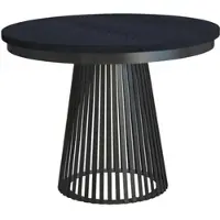 Beautysofa | Runder Ausziehbarer Tisch LUMI Ø 100–180 cm, Tisch für Esszimmer, Loft-Stil, Skandinavische, Schwarz/Schwarz