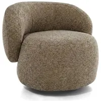Beautysofa SESSEL Mao, Drehsessel mit runder Form, Hellbraun, Chenille-Stoff