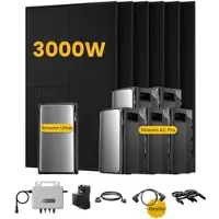 EcoFlow Stream Ultra, Solaranlage mit Speicher, mit 6 x 500W Bifazialen Solarmodulen, by Powerness - Stream Ultra + 5 x Stream AC Pro | 11520Wh / 1 x Smart Meter / Standardversand