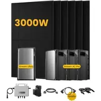 EcoFlow Stream Ultra, Solaranlage mit Speicher, mit 6 x 500W Bifazialen Solarmodulen, by Powerness - Stream Ultra + 3 x Stream AC Pro | 7680Wh / 1 x Smart Meter / Standardversand