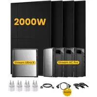 EcoFlow Stream Ultra X, All-in-One Speicher für Balkonkraftwerke, mit 4 x 500 Bifaziale Solarmodule, by Powerness - Stream Ultra X + 3 x Stream AC Pro | 9600Wh / 4 x Smart Plug / Selbstabholung