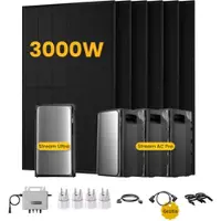 EcoFlow Stream Ultra, Solaranlage mit Speicher, mit 6 x 500W Bifazialen Solarmodulen, by Powerness - Stream Ultra + 3 x Stream AC Pro | 7680Wh / 4 x Smart Plug / Standardversand