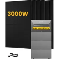 Anker SOLIX Solarbank 3 E2700 Pro, mit 6 x 500 Bifaziale Solarmodule, by Powerness - 10.8kWh / ohne Zubehör / Selbstabholung
