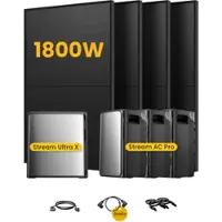 EcoFlow Stream Ultra X, All-in-One Speicher für Balkonkraftwerke, mit 4 x 455 Bifaziale Solarmodule, by Powerness - Stream Ultra X + 3 x Stream AC Pro | 9600Wh / ohne Zubehör / Standardversand