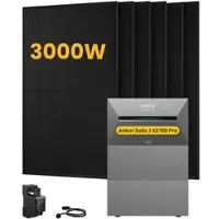 Anker SOLIX Solarbank 3 E2700 Pro, mit 6 x 500 Bifaziale Solarmodule, by Powerness - 8.1kWh / 1 x Smart Meter / Selbstabholung