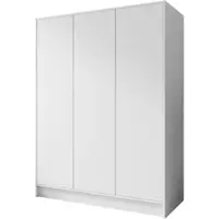 Beautysofa Drehtürenschrank GAVA 150 cm Moderner Kleiderschrank mit glatten Türen, Weiß