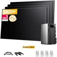 EcoFlow Stream Ultra, All-in-One Speicher für Balkonkraftwerke, mit 4 x 480Wp Sunpro BC Bifazial Full Black Solarmodul, by Powerness - Stream Ultra | 1920Wh / 4 x Smart Plug / Selbstabholung