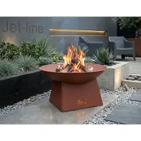 Jet-Line Feuerstelle Pueblo 57x33cm Garten Rostoptik Terrasse Ofen Grill Feuerschale Feuerkorb