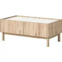 Home24 Couchtisch - Marmor Weiß Nachbildung / Eiche Hickory Nachbildung