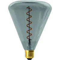 Näve LED Leuchtmittel "DILLY" E27/4W 19cm grau - E27, 4 Watt, 130 Lumen, 2200 Kelvin, aus Metall und Glas, grau – dimmbar