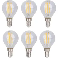 Näve LED-Leuchtmittel "Daffy", Energieeffizienz: F, weiß, Ø:4,5cm, Leuchtmittel, 6er Set, dimmbar, 2700 Kelvin, LED-Leuchtmittel