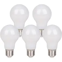 Näve 5er-Set E27 LED Leuchtmittel "DAFFY" H: 10,7cm warmweiß - E27, 8 Watt, 800 Lumen, Metall und Glas, weiß – dimmbar