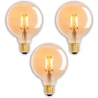 Näve 3er-Set LED Leuchtmittel "DILLY" E27/4,1W H: 13,5cm warmweiß - E27, 4,1 Watt, 310 Lumen, 2130 Kelvin, aus Metall und Glas, messing