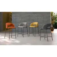 STONES Greta - Orangefarbener Stoffhocker - 2er-Set