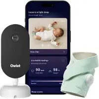 Owlet Dream Duo – Baby Monitor mit Sock Sensor, 2K HD Kamera, Puls & Schlafanalyse, Mint 1 St