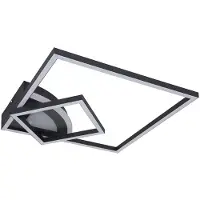Globo LED Deckenleuchte, schwarz, Acryl, 40 Watt, weiß, opal