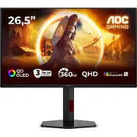 AOC G4 Q27G4SDR, 67,3 cm (26.5"), 2560 x 1440 Pixel, Quad HD, QD-OLED, 0,03 ms, Schwarz, Rot