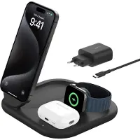 Belkin BoostCharge, Drinnen, USB, Kabelloses Aufladen, 1,5 m, Schwarz