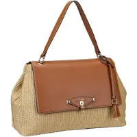 GUESS Schultertasche Maggie Straw Large Flap 27 x 18 x 8