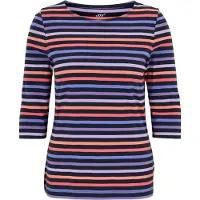 Joy T-Shirt SPORTSWEAR "SHIRT VALENTINA", Damen, Gr. 40, blau (blauberry stripes), Obermaterial: 95% Baumwolle, 5% Elasthan, Shirts T-Shirt, aus Baumwolle und Elasthan, in den Größen 36 bis 50