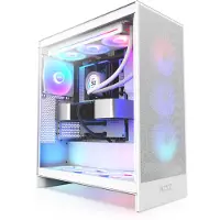 NZXT H7 Flow RGB, Midi Tower, PC, Weiß, ATX, EATX, micro ATX, Mini-ITX, SGCC, Gehärtetes Glas, 18,5 cm