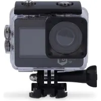 Nedis Action Cam - Dualer Bildschirm - 5K@30fps - 16 MPixel - Wasserdicht bis: 30.0 m - 80 min - Wi-Fi - App erhältlich für: Android / IOS - Inkl. halterung - Schwarz