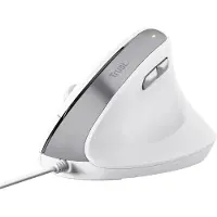 Trust Bayo II Vertikale Maus + RF 2.4GHz, Vorbeugung Gegen Mausarm/Tennisarm (RSI Syndrom), 70% Recyclingkunststoff, Kabell Ergonomische Maus PC, Laptop, Mac - Weiß