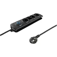 Qoltec 50104, 4 AC-Ausgänge, 230 V, 50 Hz, 16 A, 3680 W, Schwarz