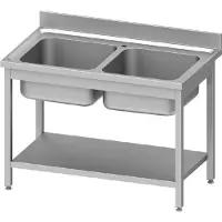 Stalgast Spültisch ECO m. GB 1200x700 - 2xBecken und AK
