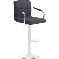 CLP Barhocker Lucy V2 Stoff höhenverstellbar und drehbar | Farbe schwarz Gestell Farbe weiß