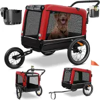 Kesser Hundeanhänger Boxer 3-in-1 Hundebuggy & Jogger Fahrradanhänger groß ca. 240 Liter Volumen, gefedert, 360° Grad Vorderrad, 600D Oxford Canvas, SmartSpace Concept, maximale Belastbarkeit: 40 kg