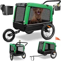 Kesser Hundeanhänger Boxer 3-in-1 Hundebuggy & Jogger Fahrradanhänger groß ca. 240 Liter Volumen, gefedert, 360° Grad Vorderrad, 600D Oxford Canvas, SmartSpace Concept, maximale Belastbarkeit: 40 kg