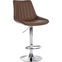 CLP Barhocker Toni Kunstleder drehbar und stufenlos höhenverstellbar | braun Farbe braun Gestell Farbe chrom