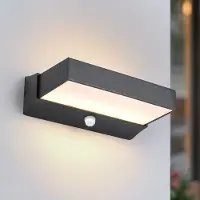 LumenXL Außenwandleuchte Onyx mit Sensor - Schwarz mit integrierter LED