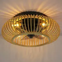 LumenXL Deckenventilator Paco - Bambus mit Sommer- und Winterfunktion