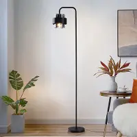 LumenXL Schwarze Stehleuchte mit Rauchglas - Fyke