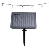 Grundig Solar Power Light String 9 M - 50 Lichter Lichterkette mit Solarpanel - Warmweißes Licht - 8 Modi - Schwarz