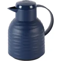 EMSA Isolierkanne "Samba Wave", 1 l, Made in Germany, 12h warm/24h kalt, Quick-Press-Deckel, Glaskolben
