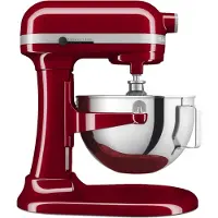KitchenAid 5KSM55SXXEER, Standmixer, Rot, Schlagen, Kneten, Mixen, Rührer, 1,1 m, 5,2 l, Edelstahl