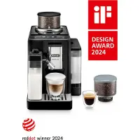 De'Longhi Kaffeevollautomat Rivelia Onyx EXAM 440.55.B, für Bohnen/Pulver, 1450 W, bis 1,4 l/250 g, 2 Bohnenbehälter, Milchaufschäumer, schwarz