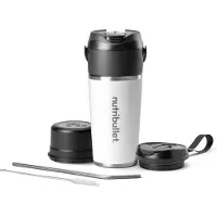 NutriBullet Flip, Tragbarer Mixer, 0,59 l, Pulsfunktion, Eis-Crusher, Schwarz, Weiß