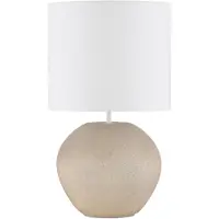 Lyora Tischlampe Mizu Creme mit weißer Kapuze