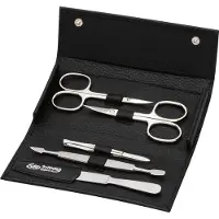 Erbe Solingen Maniküre Druckknopfetui Schwarz 5-teilig 1 St Set