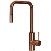 Pure.Sink Luxion Küchenarmatur aus Kupfer, quadratisch, mit ausziehbarem Auslauf PLXSQUA-62