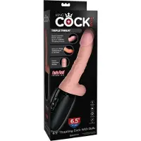 King Cock Plus 6,5 - Stößender Vibe mit Hoden - Natur